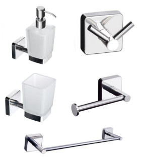 Set Accessori Bagno 5 pezzi Inox  Aisi Quattro Chrome