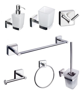 Set Accessori Bagno 7 pezzi Inox Aisi Quattro Chrome