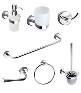 Set Accessori Bagno 7 pezzi in Acciaio inox Aisi 18 10 Moderno Chrome