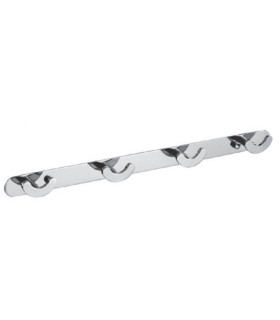 Appendino porta accappatoio bagno 4 ganci in Ottone Cromato ''HOOK-500-4''