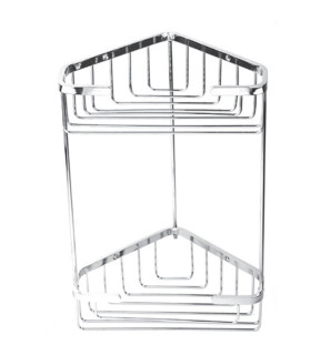 Porta spugna angoliera due ripiani in Ottone Cromato accessorio bagno''BB-107D''