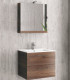 Mobile da bagno sospeso 60cm con due cassetti e specchio contenitore ''New Elsa'' brown
