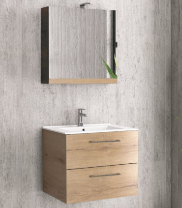 Mobile da bagno sospeso 60cm con specchio contenitore ''New Elsa'' elvezia