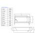 Vasca Da Bagno 130x70cm rettangolare in Acrilico solo guscio ''Aria'' scheda tecnica