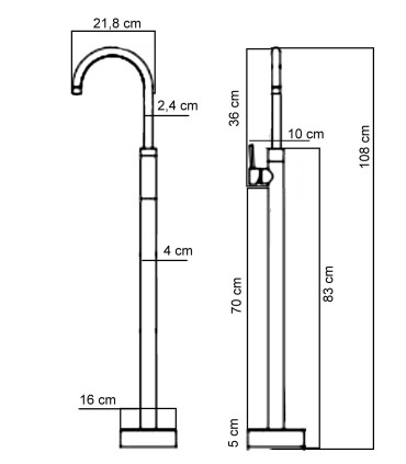 rubinetto-miscelatore-monocomando-lavabo-tondo-da-terra-nero opaco-freestandig-posizionamento-libero-artemis-