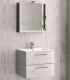 Mobile da bagno sospeso 60cm con due cassetti e specchio contenitore ''New Elsa'' ice oak