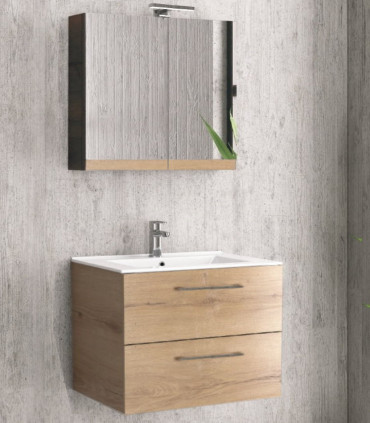 Mobile da bagno sospeso 75cm con specchio contenitore ''New Elsa'' Elvezia