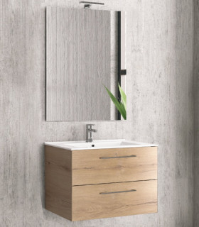 Mobile da bagno sospeso 75cm con specchio filo lucido ''New Elsa'' elvezia.