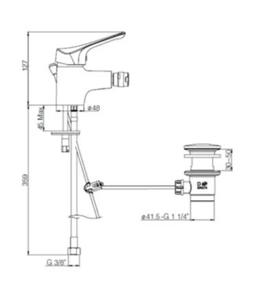 Miscelatore Bidet "Ariel" Piralla Cromo I Ap shop