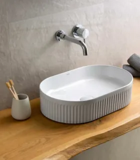 Lavabo da Appoggio Cannettato Ovale