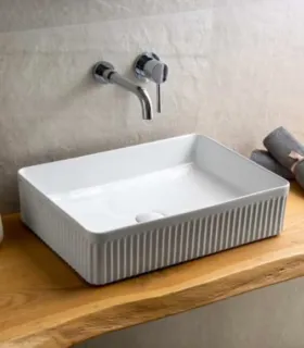 Lavabo da Appoggio Cannettato rETTANGOLARE