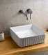 Lavabo da Appoggio Cannettato Quadrato