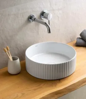 Lavabo da Appoggio Cannettato Circolare