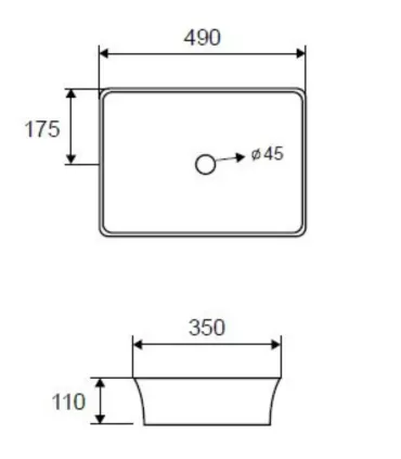 Lavabo da Appoggio Rettangolare LT 2261