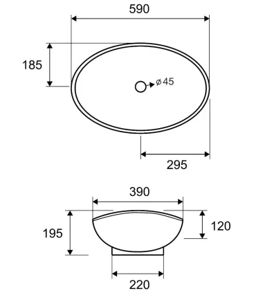 Lavabo d'appoggio Karag LT3076
