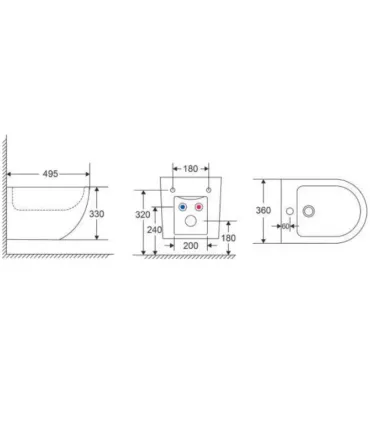 Bidet Sospeso Nero "Milos" finitura nero opacoi KARAG I Ap shop