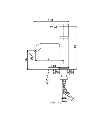 Miscelatore Lavabo "Joan" Cromo e Marmo Nero| Karag | AP Shop