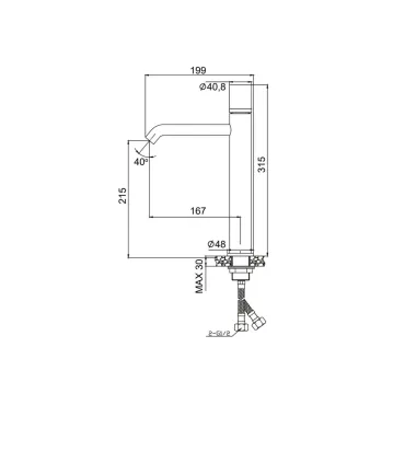 Miscelatore lavabo alto Karag JOAN MARMO Nero | Karag | AP Shop