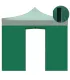 Telo laterale 3x2m verde impermeabile con porta avvolgibile per gazebo richiudibile 3x3mt
