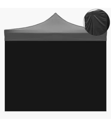 Telo laterale 3x2mt nero impermeabile di ricambio per gazebo richiudibile