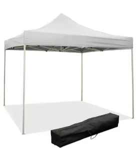 Gazebo richiudibile pieghevole 3 X 3 Bianco ricoperto in PVC impermeabile