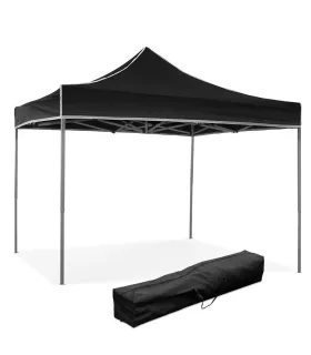 Gazebo richiudibile pieghevole 3 X 3 Nero ricoperto in PVC impermeabile