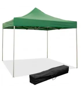 Gazebo richiudibile pieghevole 3 X 3 Verde ricoperto in PVC impermeabile