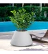 Vaso in resina da esterno interno per piante tondo conico design d.60x35h Stromboli Bianco