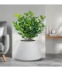 Vaso in resina da esterno interno per piante tondo conico design d.60x35h Stromboli Bianco