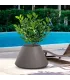 Vaso in resina da esterno interno per piante tondo conico design d.60x35h Stromboli Tortora