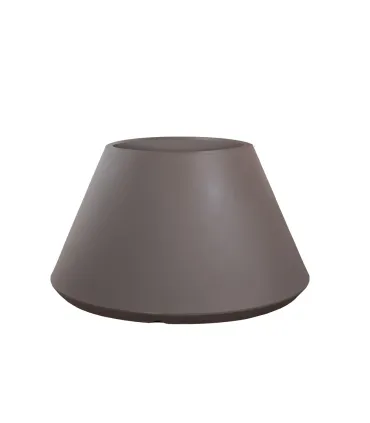 Vaso in resina da esterno interno per piante tondo conico design d.60x35h Stromboli Tortora