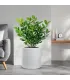 Vaso in resina da esterno interno per piante tondo cilindrico di design d.36x35h Modigliani Bianco