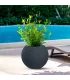 Vaso in resina da esterno interno per piante tondo a sfera di design d.40x33h Botticelli Grigio