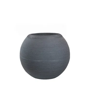 Vaso in resina da esterno interno per piante tondo a sfera di design d.40x33h Botticelli Grigio
