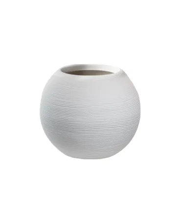 Vaso in resina da esterno interno per piante tondo a sfera di design d.40x33h Botticelli Bianco
