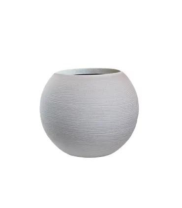 Vaso in resina da esterno interno per piante tondo a sfera di design d.40x33h Botticelli Beige