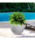 Vaso in resina da esterno interno per piante tondo a sfera di design d.40x33h Botticelli Beige