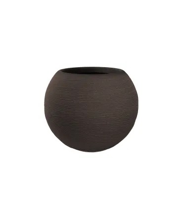 Vaso in resina da esterno interno per piante tondo a sfera di design d.40x33h Botticelli Marrone