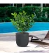 Vaso in resina da esterno interno per piante cilindro di design d.35x34h Raffaello Grigio