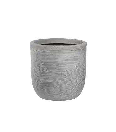 Vaso in resina da esterno interno per piante cilindro di design d.35x34h Raffaello Beige
