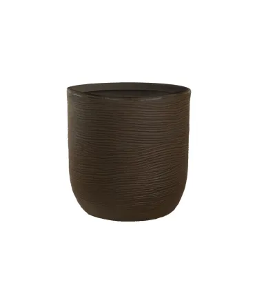 Vaso in resina da esterno interno per piante cilindro di design d.35x34h Raffaello Marrone