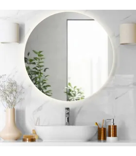 Specchio da bagno rotondo retroilluminato tondo d. 90 LUNA Made in Italy