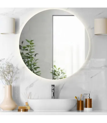 Specchio da bagno rotondo retroilluminato tondo d. 90 LUNA Made in Italy