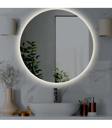 Specchio da bagno rotondo retroilluminato tondo d. 90 LUNA Made in Italy