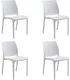 Sedia set 4 pz in resina impilabile made in Italy design per interno esterno SOFIA Bianca