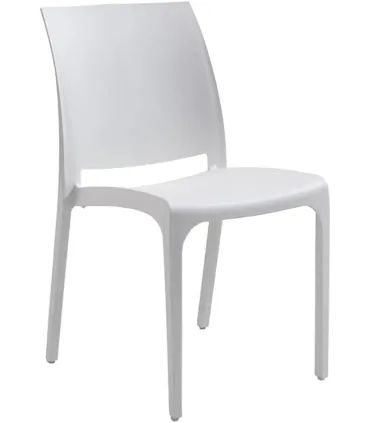 Sedia set 4 pz in resina impilabile made in Italy design per interno esterno SOFIA Bianca