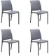 Sedia set 4 pz in resina impilabile made in Italy design per interno esterno SOFIA Grigio chiaro