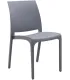 Sedia set 4 pz in resina impilabile made in Italy design per interno esterno SOFIA Grigio chiaro