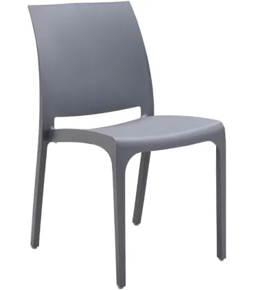 Sedia set 4 pz in resina impilabile made in Italy design per interno esterno SOFIA Grigio chiaro