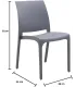 Sedia set 4 pz in resina impilabile made in Italy design per interno esterno SOFIA Grigio chiaro